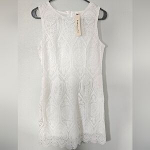 NWT Impressions White Lace Dress Size Medium